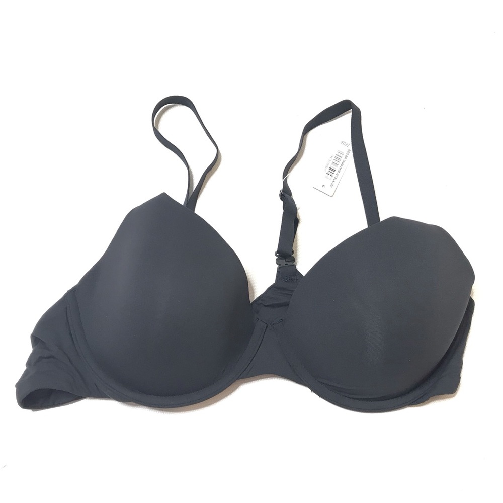 Nueskin Women Underwire Bra Size 38B Padded Black Solid Back Closure New